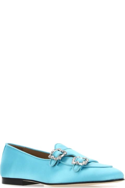 Edhen Milano Shoes for Women Edhen Milano Light-blue Satin Brera Loafers