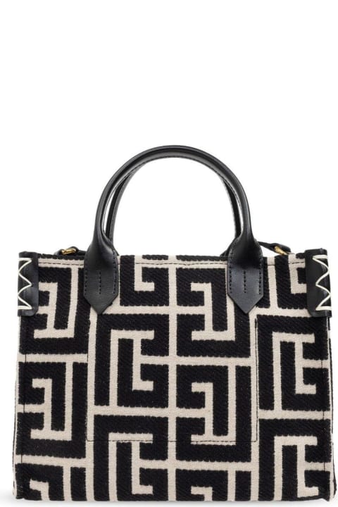 أدوات منزلية Balmain B Army Monogram Jacquard Small Tote Bag