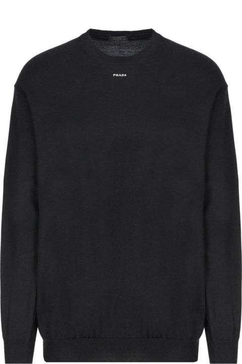 Sweaters for Men Prada Logo Intarsia Crewneck Knitted Jumper