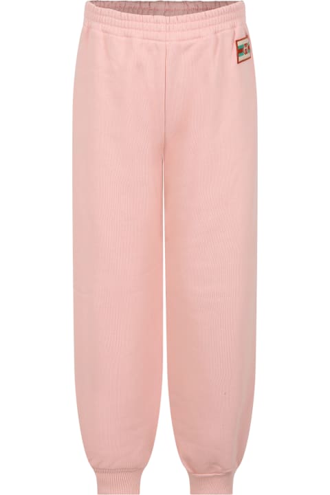 Gucci for Kids Gucci Pink Trousers For Girl With Double G