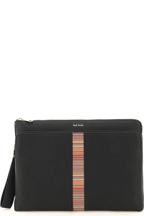 Paul Smith Bags for Men Paul Smith Signture Stripe Leather Pouch