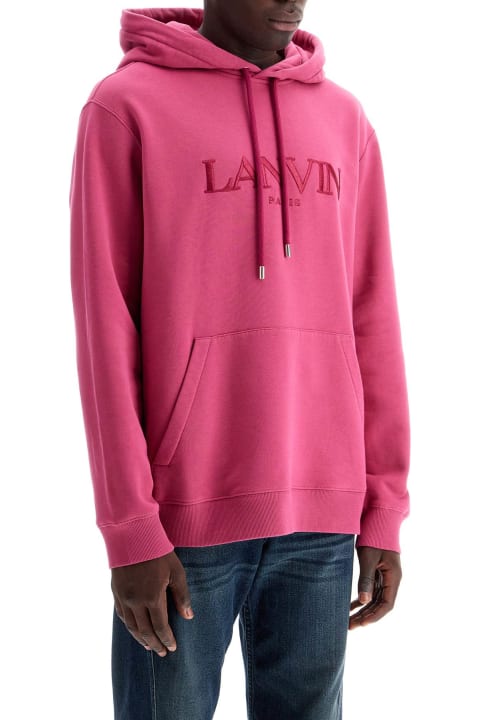 Lanvin سترات صوف وبدل رياضية لـ القسم الرجالي Lanvin Hooded Sweatshirt With Embroidered Logo