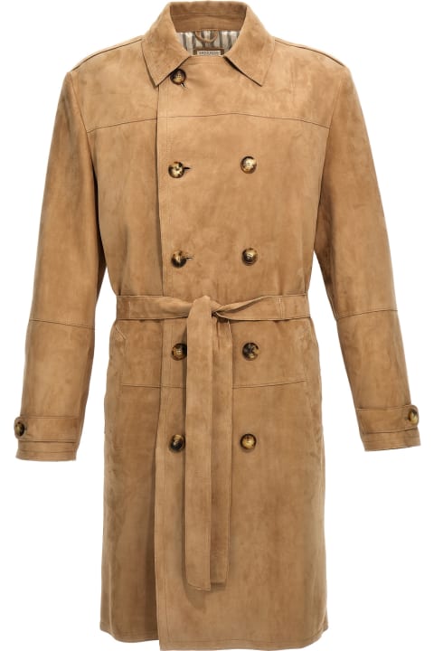 Brunello Cucinelli Coats & Jackets for Men Brunello Cucinelli Suede Trench Coat