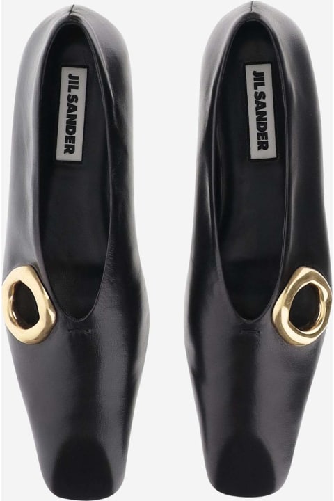 Laced Shoes for Women Jil Sander Leather Ballerinas