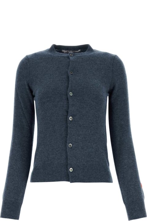 Comme des Garçons Play Sweaters for Women Comme des Garçons Play Blue Wool Cardigan