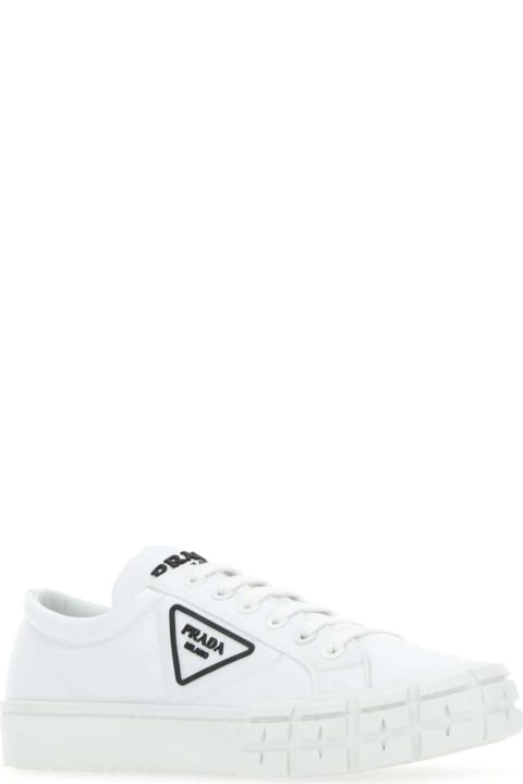 Prada Men Prada White Re-nylon Wheel Sneakers