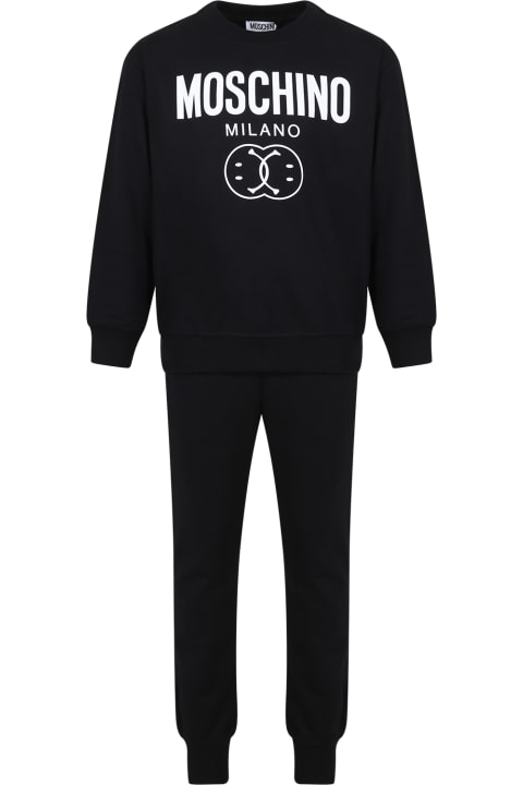 Fashion for Men Moschino Black Suit For Kids With Smiley