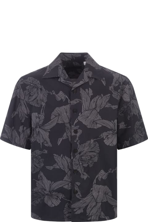 Neil Barrett Shirts for Men Neil Barrett Black Shirt With Floral Print