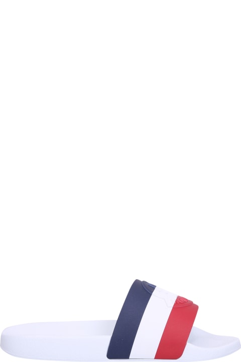 Moncler Sale for Women Moncler Striped Embossed-logo Slides