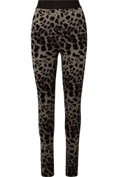 Dolce & Gabbana Pants & Shorts for Women Dolce & Gabbana Animal Print Track Pants