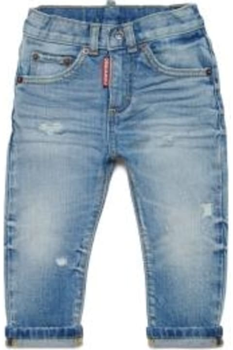 Bottoms for Baby Girls Dsquared2 Jeans Dritti Con Effetto Vissuto