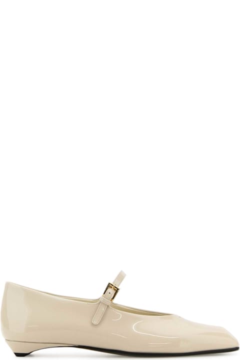 أحذية مسطحة لـ السيدات Prada Ivory Leather Ballerinas