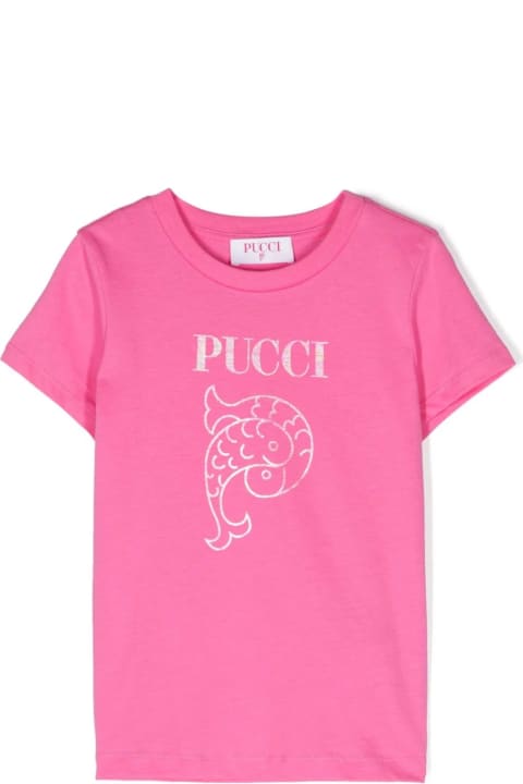 Fashion for Women Pucci Fuchsia T-shirt With Pucci P Print