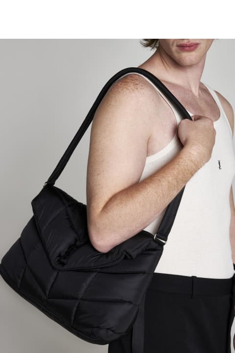 メンズ Saint Laurentのショルダーバッグ Saint Laurent Quilted Nylon Puffer Shoulder Bag