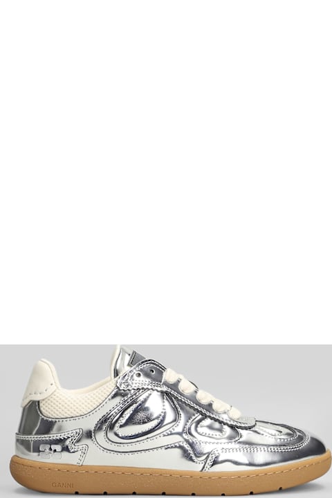 08 Specchio Sneakers In Silver Leather