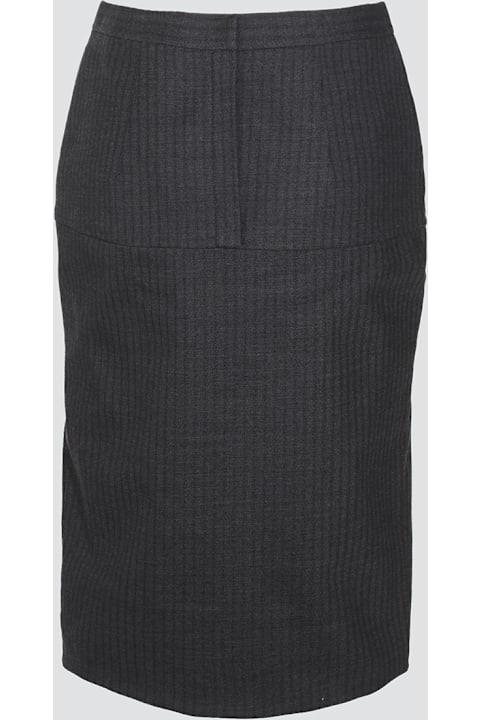 Fendi for Women Fendi Grey Midi Wool Skirt