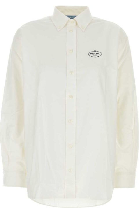 Prada Topwear for Women Prada White Oxford Oversize Shirt