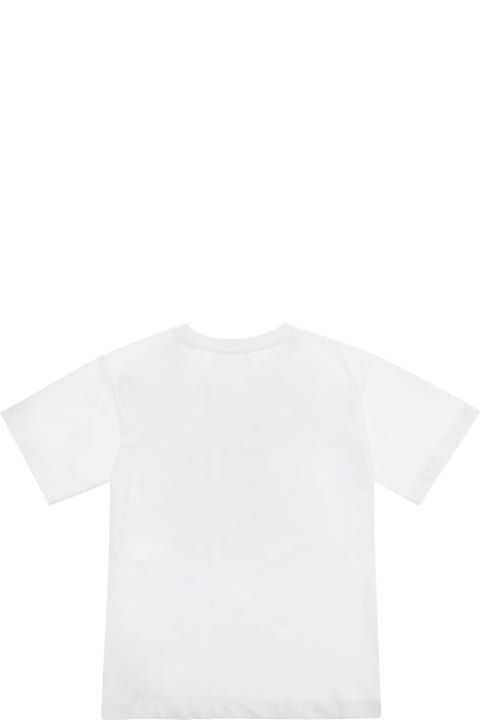 ボーイズ MoschinoのTシャツ＆ポロシャツ Moschino White T-shirt With Teddy Bear Print In Cotton Boy