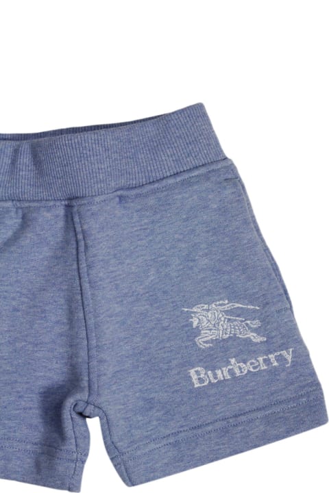 Burberry Bottoms for Baby Boys Burberry Cotton Fleece Bermuda Shorts With Elasticated Waist And Welt Pockets With Logo On The Front