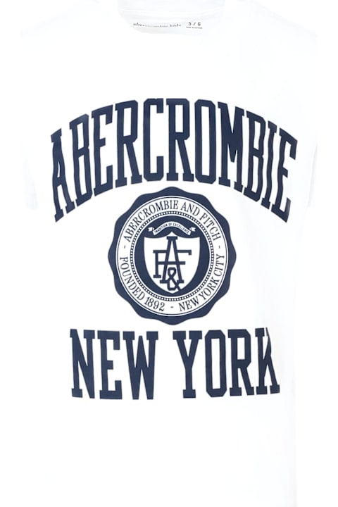 Abercrombie & Fitch لـ Men Abercrombie & Fitch White T-shirt For Boy With Logo