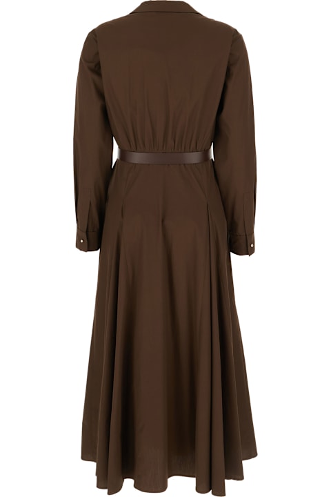 Max Mara Studio for Women Max Mara Studio Chocolate Poplin Shirt Dress