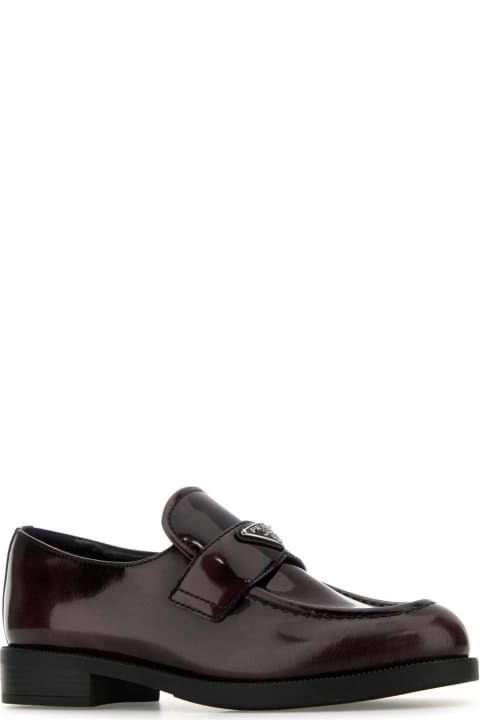 Prada Grape Leather Loafers
