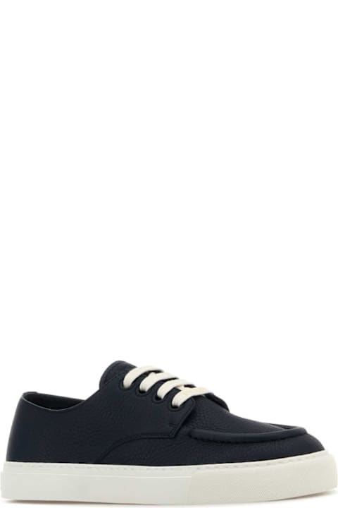 Prada for Men Prada Navy Blue Leather Sneakers