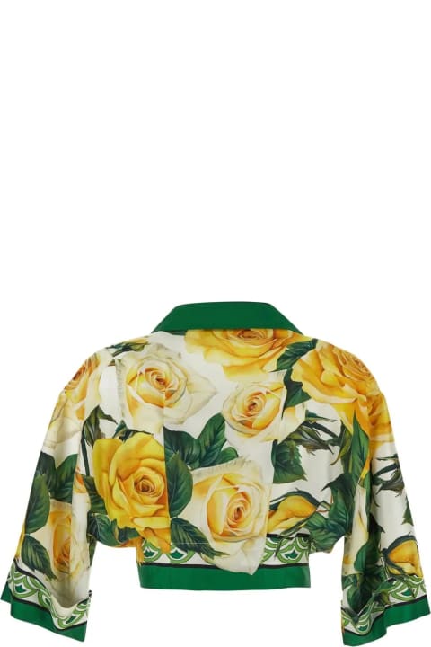 Topwear for Women Dolce & Gabbana Floral Printed Tie Fastened Shirt