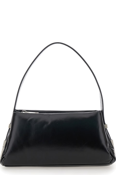 OSOI for Women OSOI 'pillow Mini' Black Shoulder Bag With Logo Detail On The Front In Leather Woman