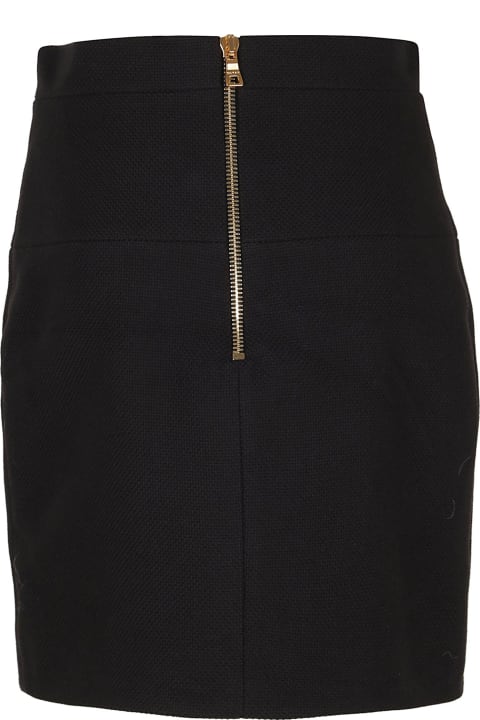 6 Btn Cotton-pique Short Skirt