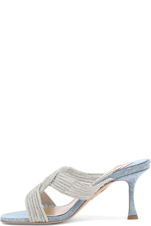 Fashion for Women Aquazzura Gatsby Embellished Open Toe Sandals