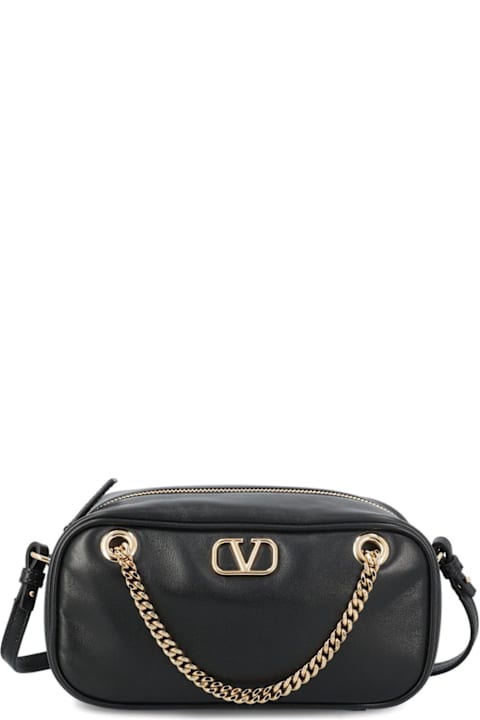 Valentino Garavani for Women Valentino Garavani Logo Plaque Zip-up Shoulder Bag