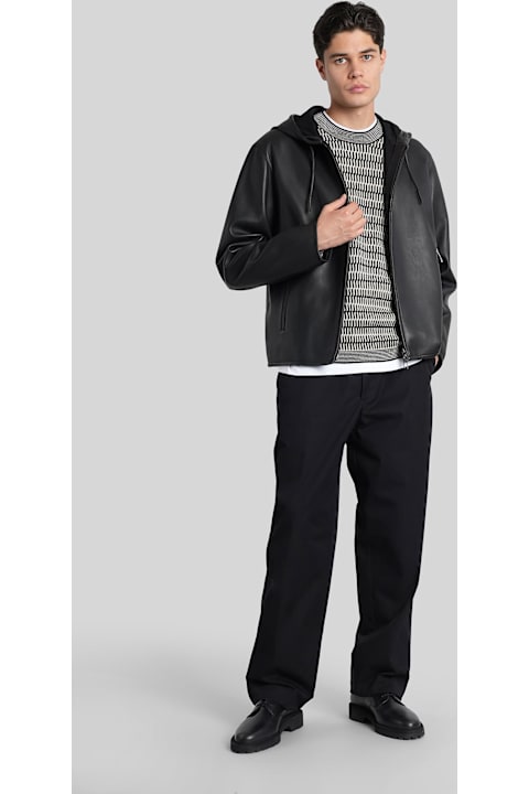 Homeware Emporio Armani Leather Jacket In Black Leather