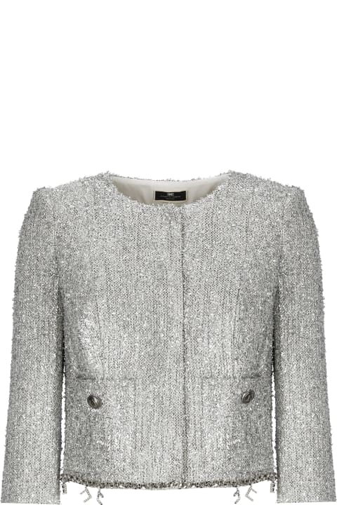 ウィメンズ Elisabetta Franchiのコート＆ジャケット Elisabetta Franchi Elegant Silver Jacket
