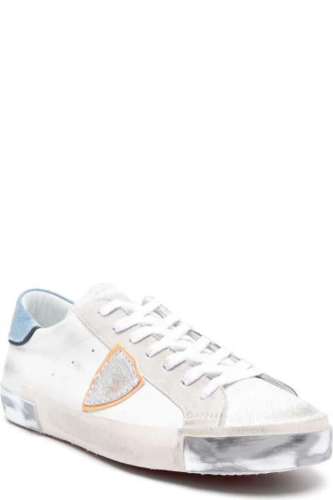 Fashion for Men Philippe Model Prsx Low Sneakers - White And Light Blue