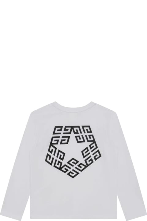 Topwear for Boys Givenchy Givenchy T-shirt Bianca In Jersey Di Cotone Bambino