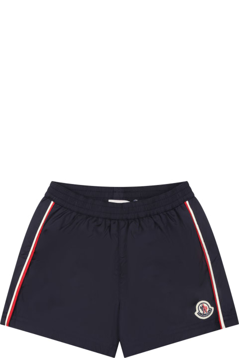 Fashion for Baby Boys Moncler Blue Swim Boxer For Baby Boy
