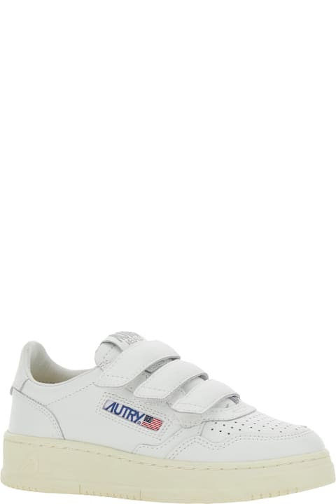 Homeware Autry 
kidstripes
 White Low Top Sneakers With Patch Logo On The Tongue And On The Side In Leather Boy