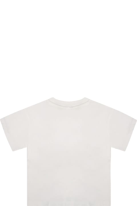 ボーイズ Stella McCartney KidsのTシャツ＆ポロシャツ Stella McCartney Kids White T-shirt For Baby Boy With Hamburger Print