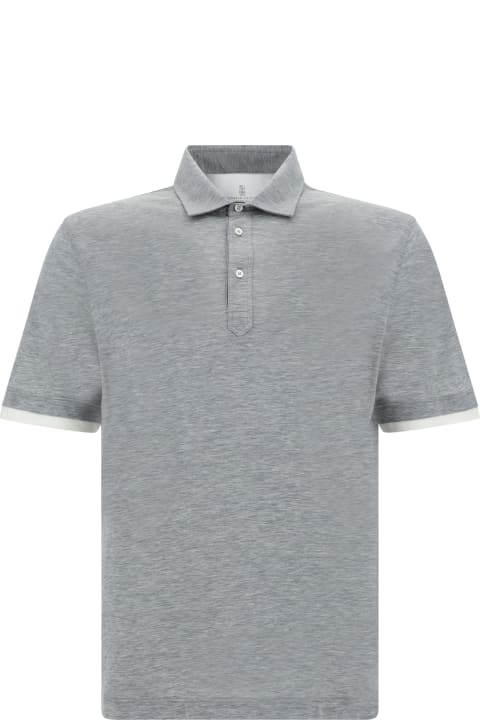 Clothing Sale for Men Brunello Cucinelli Slub Cotton Jersey Polo Shirt