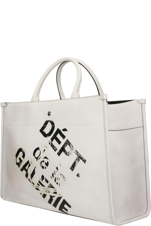 Tote In White Leather