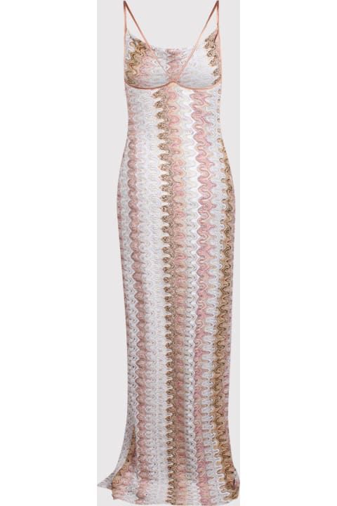 ウィメンズ新着アイテム Missoni Missoni Long Lace Effect Dress With Draped Neckline And Slit