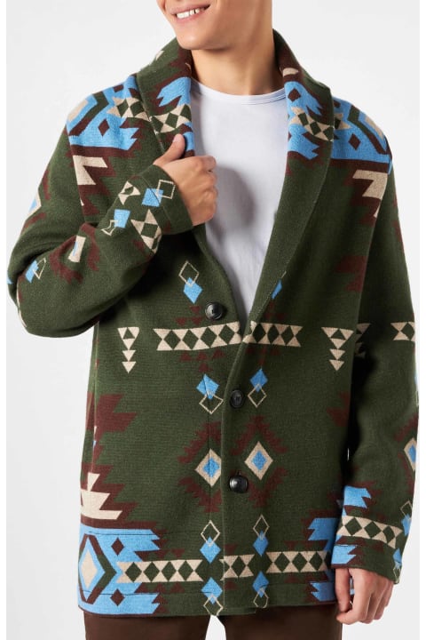 MC2 Saint Barth Clothing for Men MC2 Saint Barth Man Knit Jacket With Embroidery