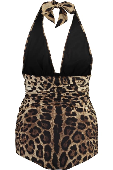 Swimwear for Women Dolce & Gabbana Leopard Print One-piece Swimsuit