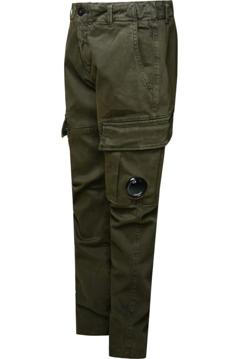Bottoms for Boys C.P. Company Green Cotton Trousers