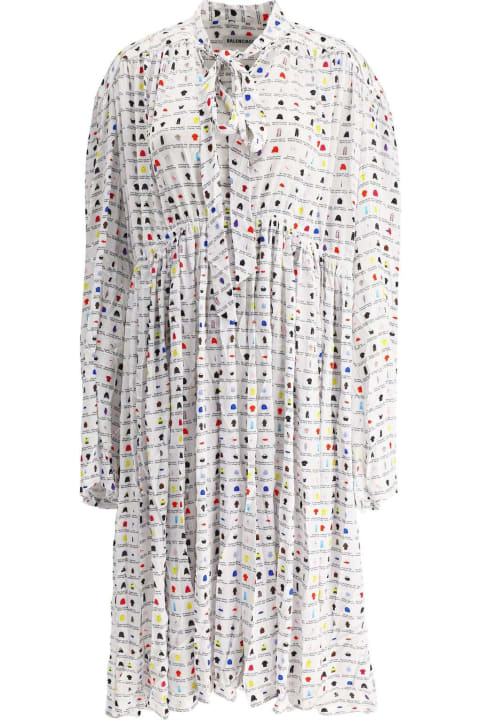 ウィメンズ Balenciagaのウェア Balenciaga Graphic Printed Oversized Midi Dress