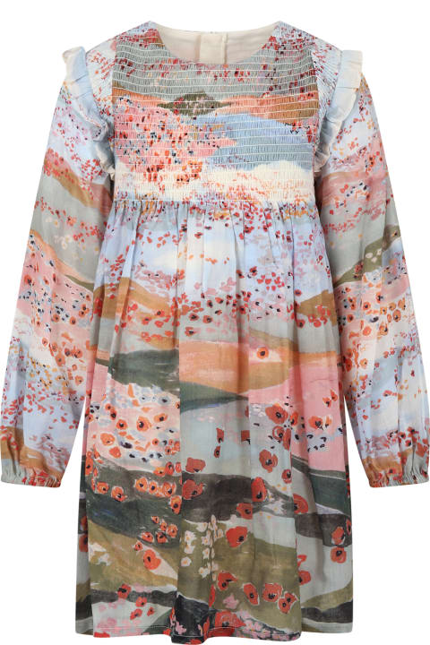 Fashion for Kids Chloé Multicolor Dress For Girl With Flower Print