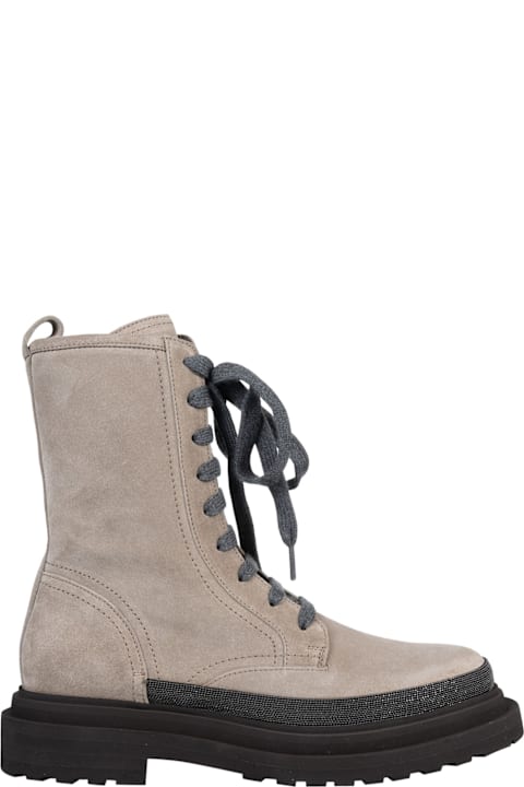 Brunello Cucinelli أحذية برقبة لـ السيدات Brunello Cucinelli Hi-top Lace-up Boots