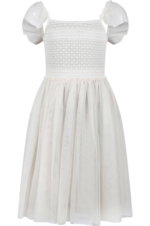 Dresses for Girls Caffe' d'Orzo Elegant Ivory Tulle Dress