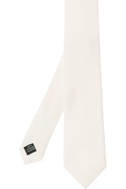Ties for Men Tagliatore Ivory White Classic-style Tie In Polyester Man